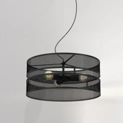 Runde Hängelampe Metall Schwarz E27 Ø55 cm Industrial