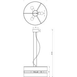 Runde Hängelampe Metall Schwarz E27 Ø55 cm Industrial