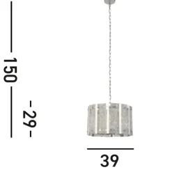 Runde Hängelampe Regenglas Metall E14 Ø39 cm Modern