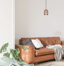 Runde Hängelampe Schwarz Cappuccino E27 Ø11 cm Loft