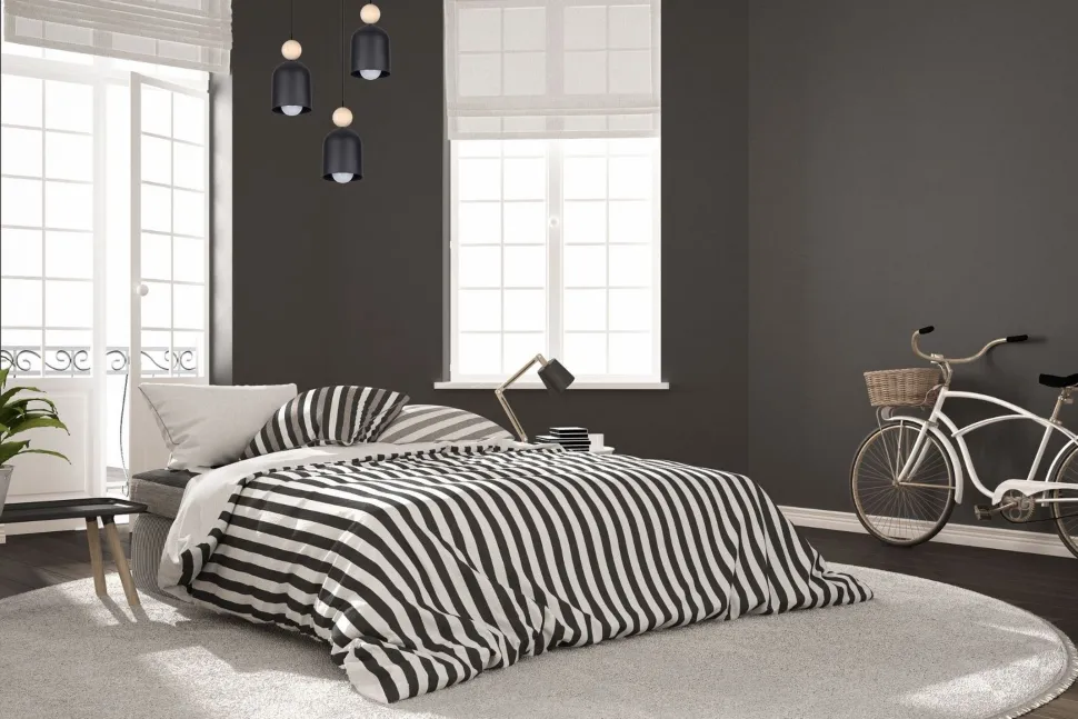 Runde Hängelampe Schwarz Metall Holz 3-flmg E27 Ø36 cm