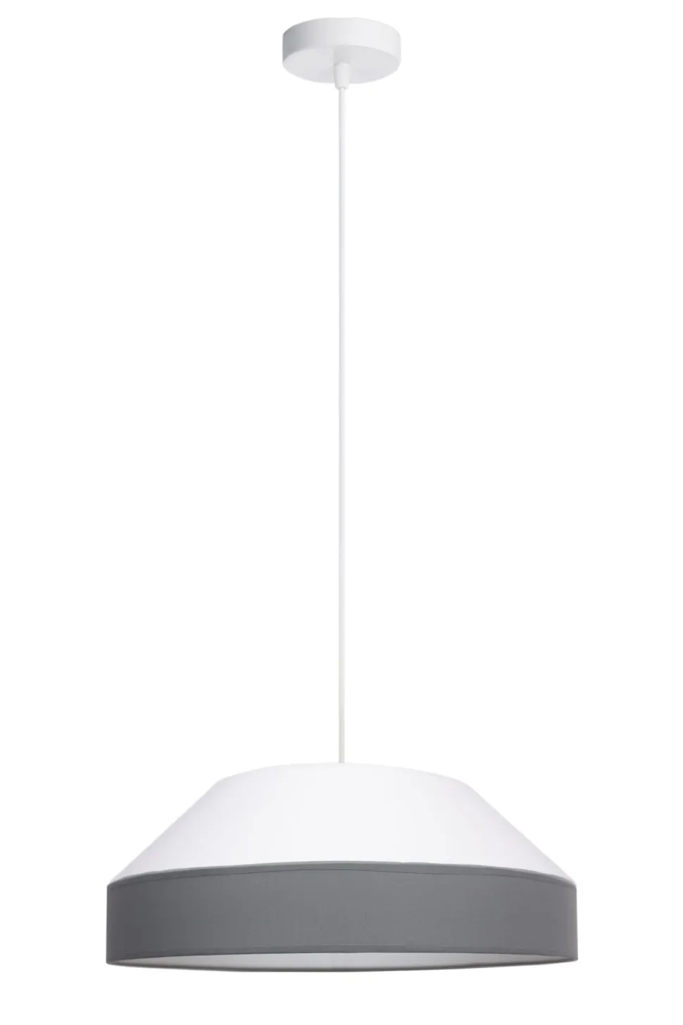 Runde Hängelampe Stoff Weiß Grau E27 Ø45 cm blendarm