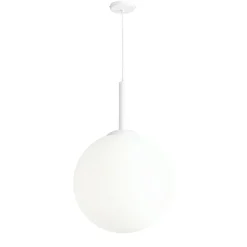 Runde Hängelampe Weiß Kugelschirm Ø50 cm 3-flammig