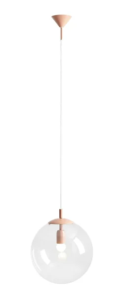 Runde Hängelampe Zartorange Klar E27 Ø30 cm dekorativ