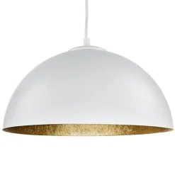 Runde Hängeleuchte Weiß Gold Ferra