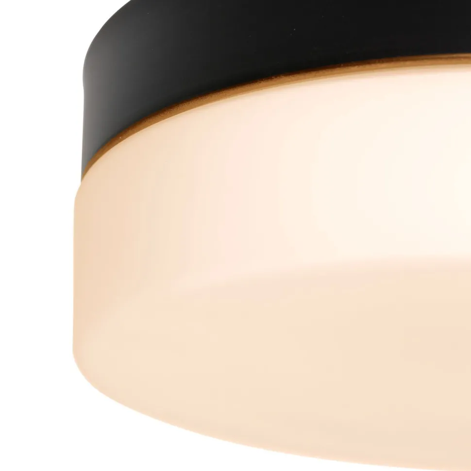 Runde LED Deckenlampe Glas Metall IP44 Ø18 cm 12 W