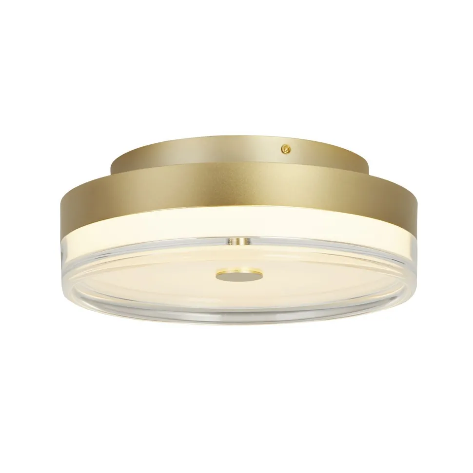 Runde LED Deckenlampe in Gold Metall Ø30 cm 3000 K 21 W