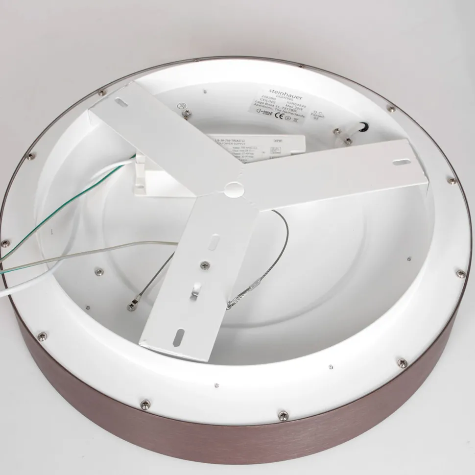 Runde LED Deckenlampe in Bronze Weiß Ø30 cm stilvoll