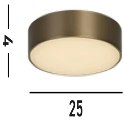 Runde LED Deckenlampe in Bronze Metall B:25 cm 676 lm