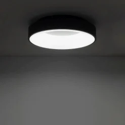 Runde LED Deckenlampe Schwarz Ø38 cm wohnlich blendarm