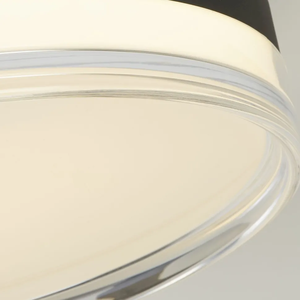 Runde LED Deckenlampe Schwarz Metall 858 lm warmweiß