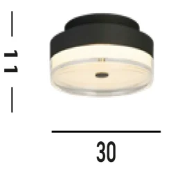 Runde LED Deckenlampe Schwarz Metall 858 lm warmweiß