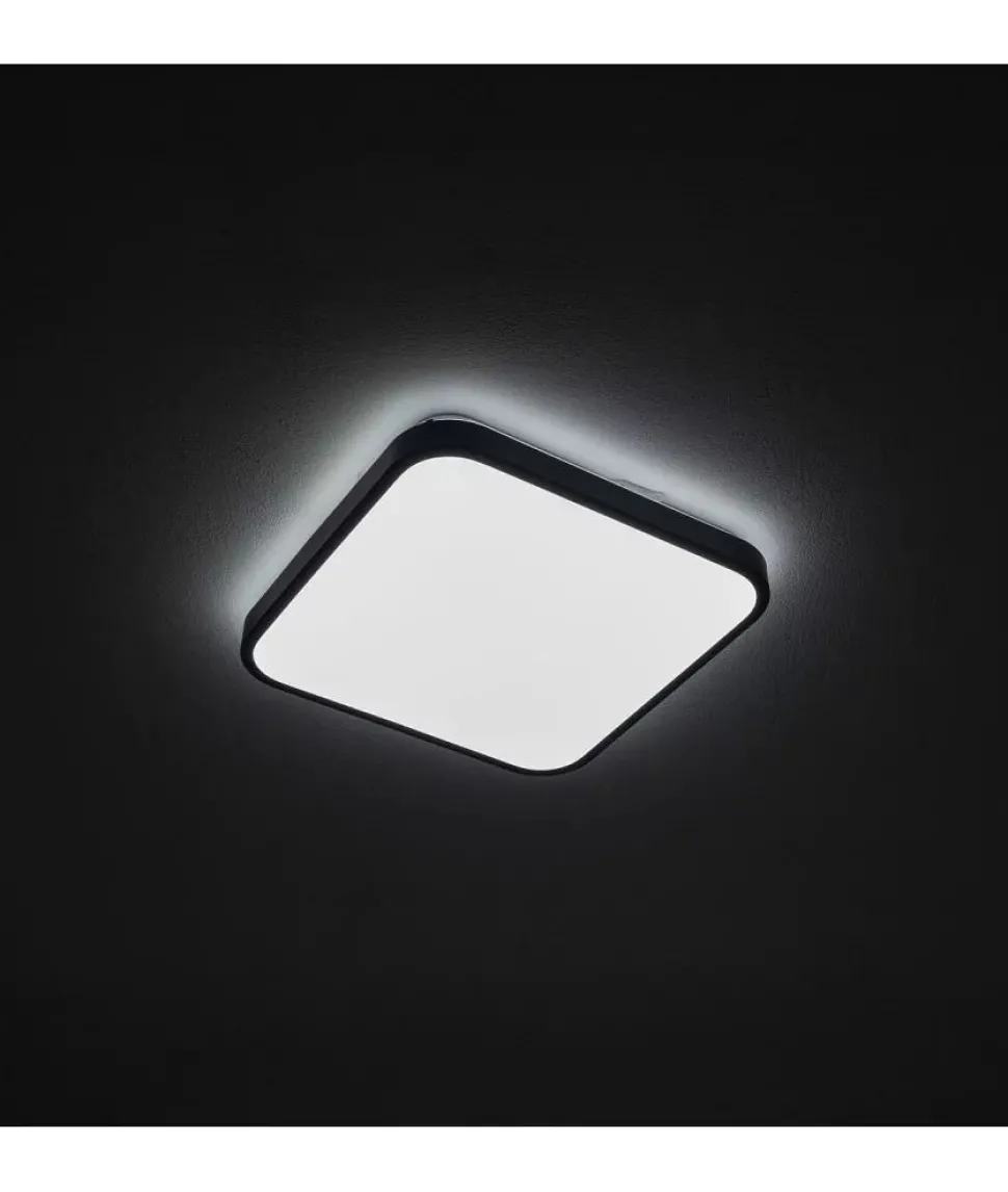 Runde LED Deckenlampe Schwarz Metall 1200 lm Ø33,5 cm