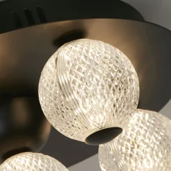 Runde LED Deckenlampe Schwarz Metall Ø33 cm 21 W Kugeln