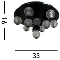 Runde LED Deckenlampe Schwarz Metall Ø33 cm 21 W Kugeln