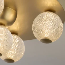 Runde LED Deckenleuchte in Gold Metall Ø33 cm 3000 K