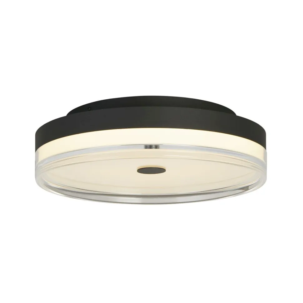 Runde LED Deckenleuchte Metall Schwarz Ø40 cm 29 W