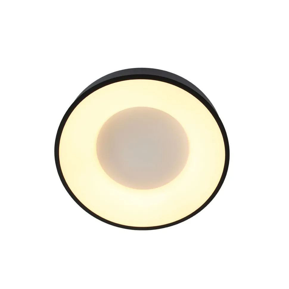Runde LED Deckenleuchte Schwarz Weiß Ø38 cm 30 W 2700 K