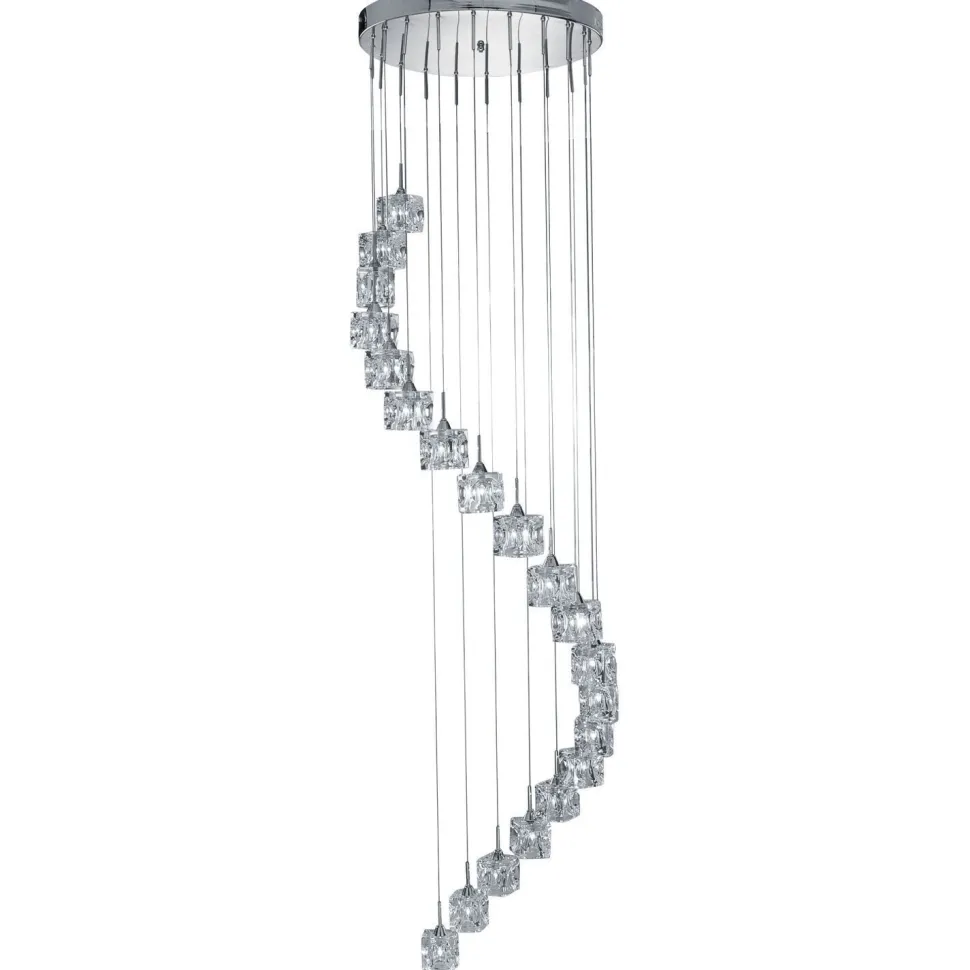 Runde LED Hängelampe 20-flammig Metall Glas Ø45 cm 3 W