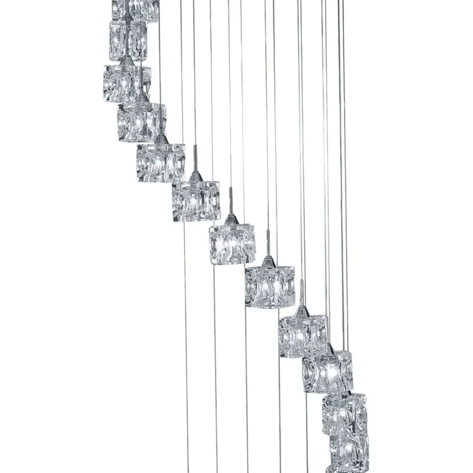 Runde LED Hängelampe 20-flammig Metall Glas Ø45 cm 3 W