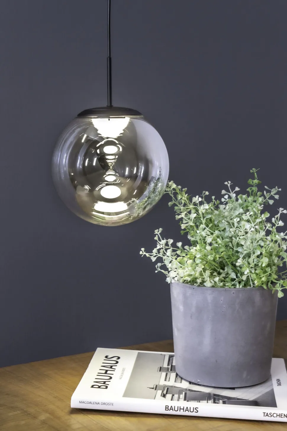 Runde LED Hängelampe in Schwarz Rauchsilber Ø15 cm 10 W