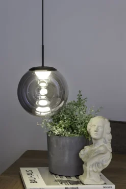 Runde LED Hängelampe in Schwarz Rauchsilber Ø15 cm 10 W