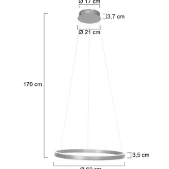 Runde LED Hängelampe in Stahl Ø60 cm 42 W stilvoll