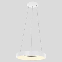 Runde LED Hängelampe Weiß Ø48 cm 2700 K 30 W wohnlich