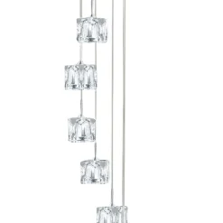 Runde LED Pendelleuchte 8-flmg Metall Glas Ø20 cm 5 W