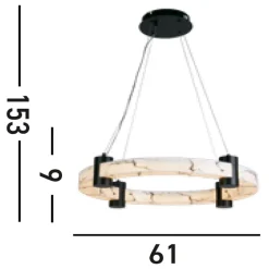 Runde LED Pendelleuchte Metall Harz Ring B:60,5 cm 29 W