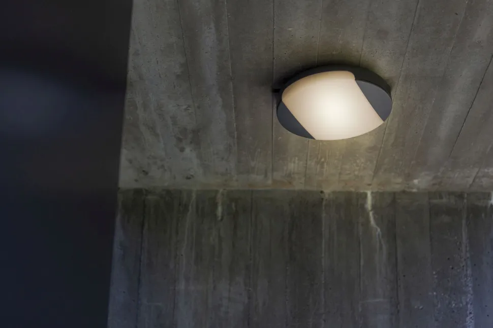 Runde LED Wandleuchte Anthrazit IP54 3000/4000 K Ø26 cm