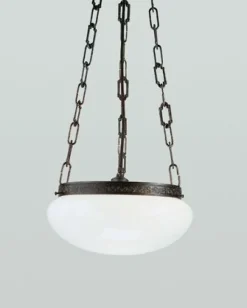 Runde Pendelleuchte Antik Messing Glas E27 Ø30 cm