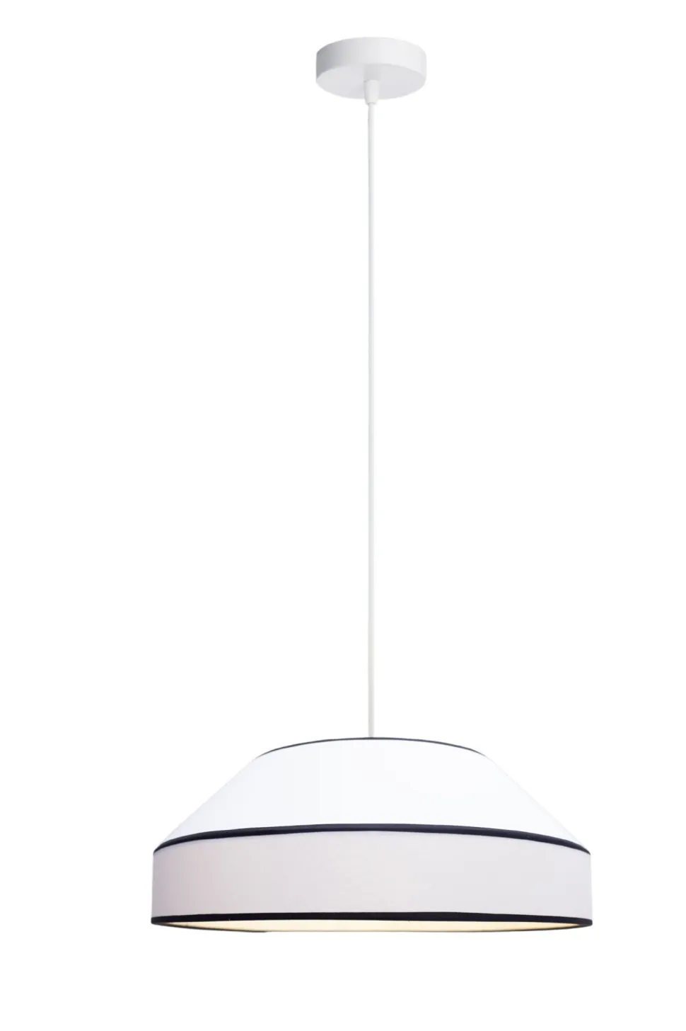 Runde Pendelleuchte Baumwolle wohnlich Weiß E27 B:45 cm