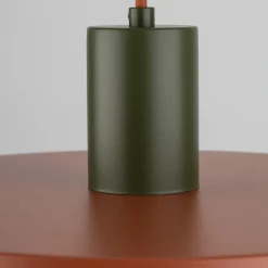 Runde Pendelleuchte E27 Ø30 cm Vintage Braun Ziegelrot