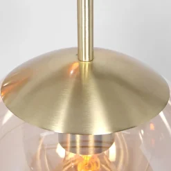 Runde Pendelleuchte Glas in Bernstein Ø60 cm E27 Modern