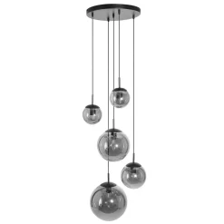 Runde Pendelleuchte Glas in Rauchgrau Ø60 cm E27 Modern