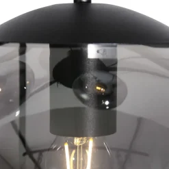 Runde Pendelleuchte Glas in Rauchgrau Ø60 cm E27 Modern