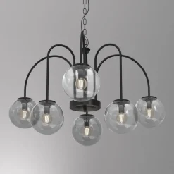 Runde Pendelleuchte in Messing Schwarz Rauchgrau Ø65 cm