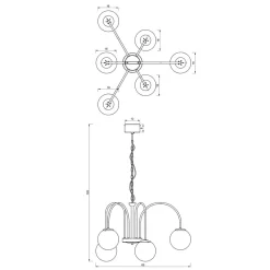 Runde Pendelleuchte in Messing Schwarz Rauchgrau Ø65 cm