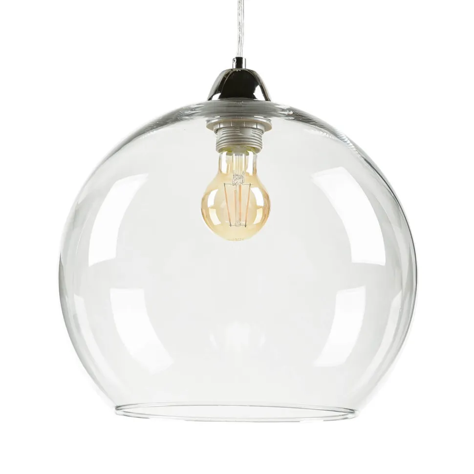 Runde Pendelleuchte Kugel Schirm Glas E27 BILBAO