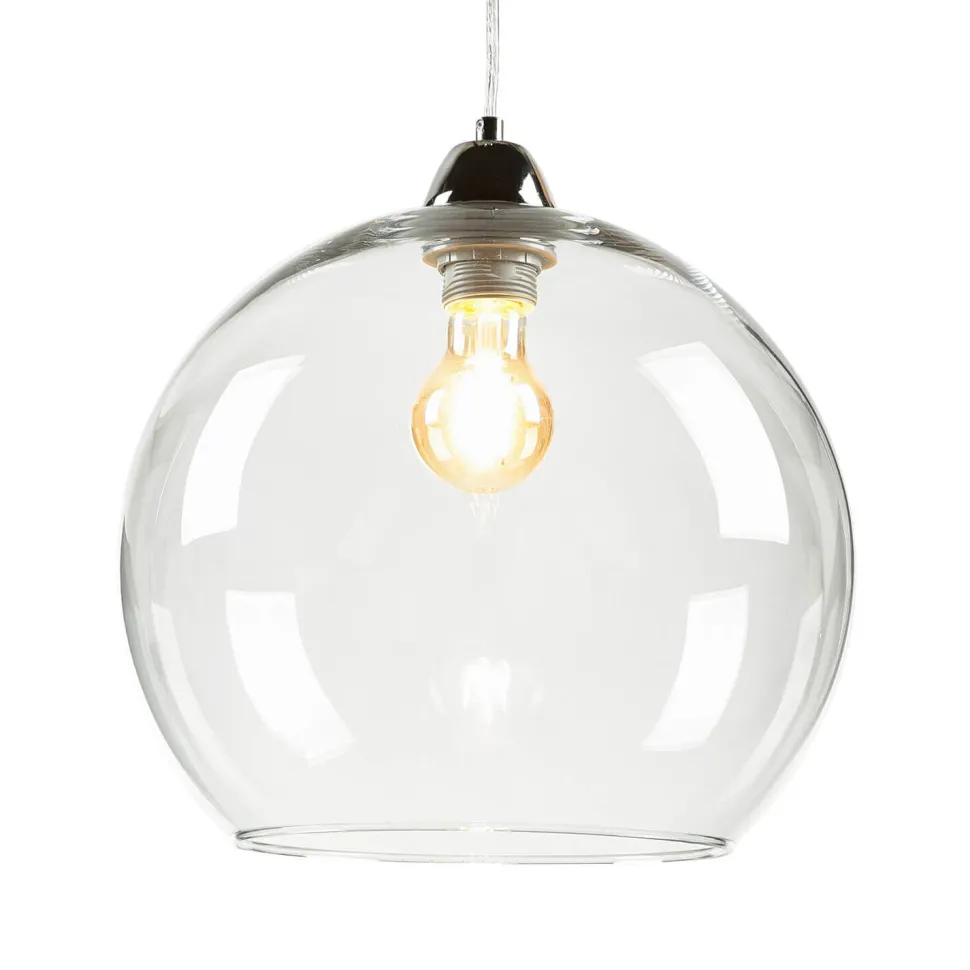 Runde Pendelleuchte Kugel Schirm Glas E27 BILBAO