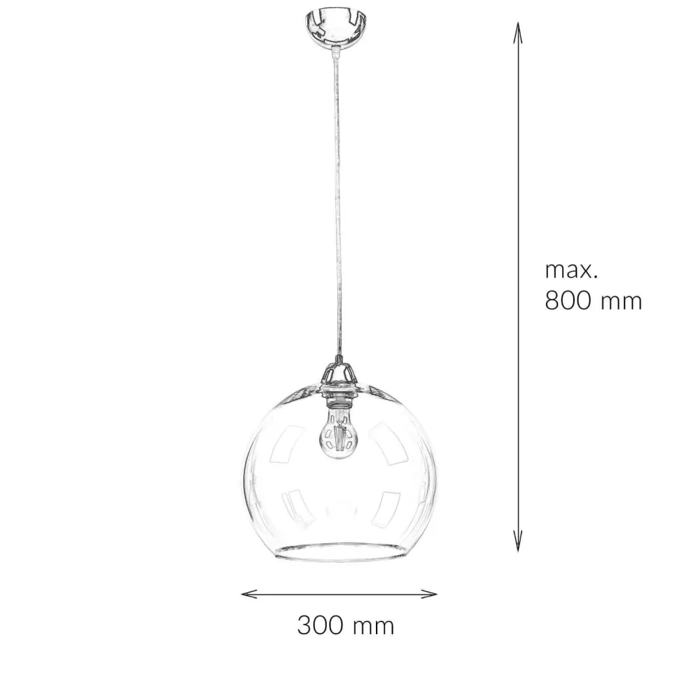 Runde Pendelleuchte Kugel Schirm Glas E27 BILBAO