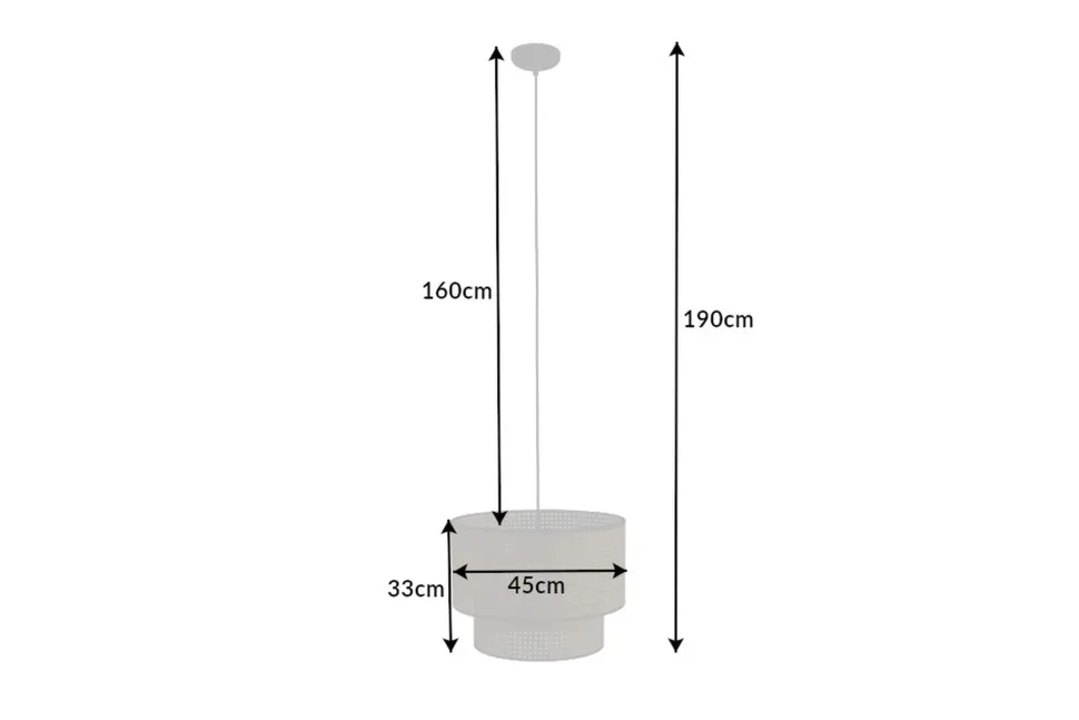 Runde Pendelleuchte Metall Ø45 cm E27 Wiener Geflecht