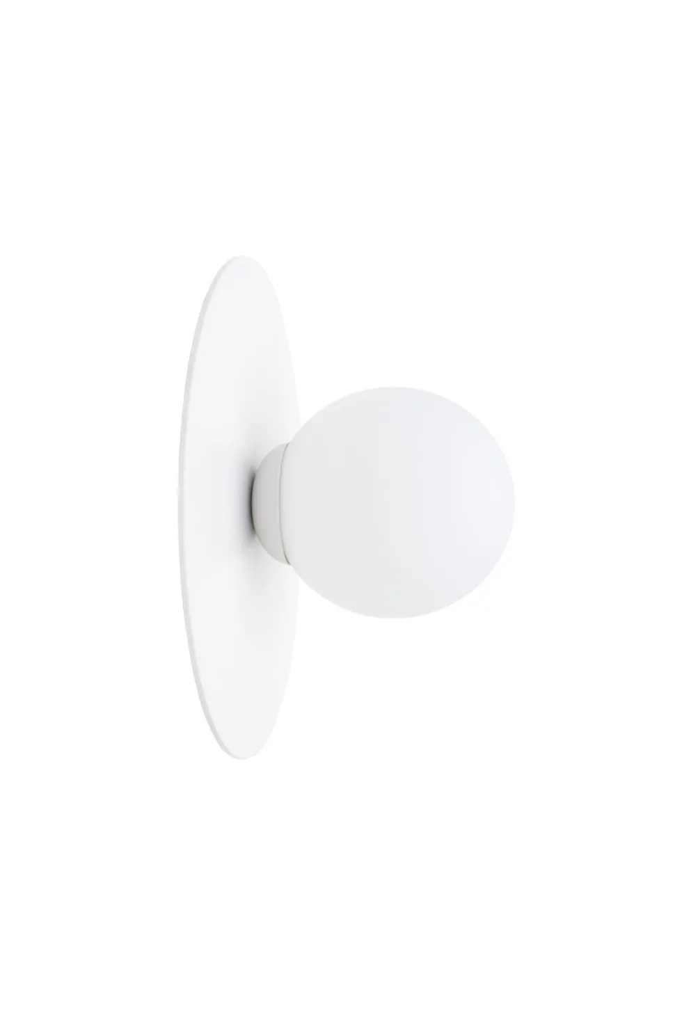 Runde Wandleuchte Glasschirm Metall Weiß E27 Ø25 cm