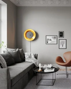 Runde Wandleuchte mit Kabel und Stecker Ø 50 Ø 50 cm