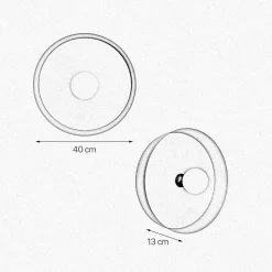 Runde Wandleuchte Schwarz Gold Ø 40 cm aus Messing Eisen
