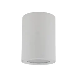 Runder Aufbaustrahler Weiß Metall IP44 Ø6,5 cm Aufputz