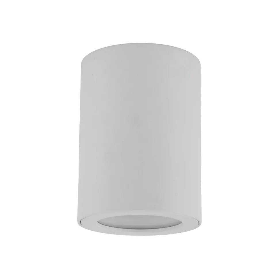 Runder Aufbaustrahler Weiß Metall IP44 Ø6,5 cm Aufputz