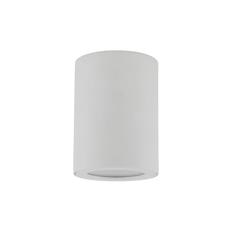 Runder Aufbaustrahler Weiß Metall IP44 Ø6,5 cm Aufputz