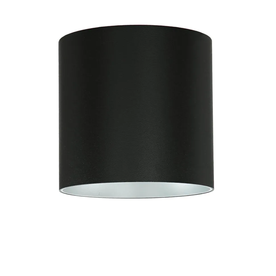 Runder Deckenstrahler in Schwarz Silber Ø12,7cm